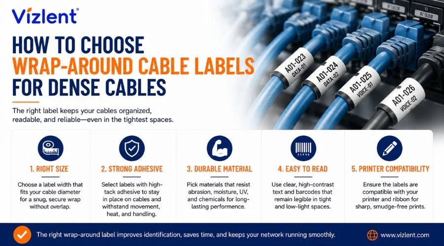 How To Choose Wrap-Around Cable Labels for Dense Cables - Vizlent Label Materials Co., Ltd.