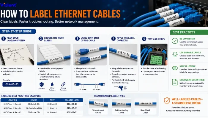 How to Label Ethernet Cables - Vizlent Label Materials Co.