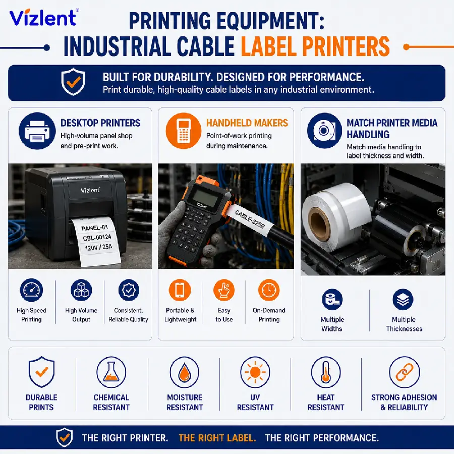 Printing Equipment: Industrial Cable Label Printers - Vizlent Label Materials Co., Ltd.