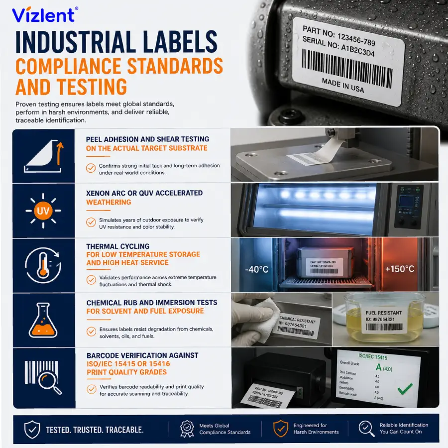 Industrial Labels Compliance Standards and Testing - Vizlent Label