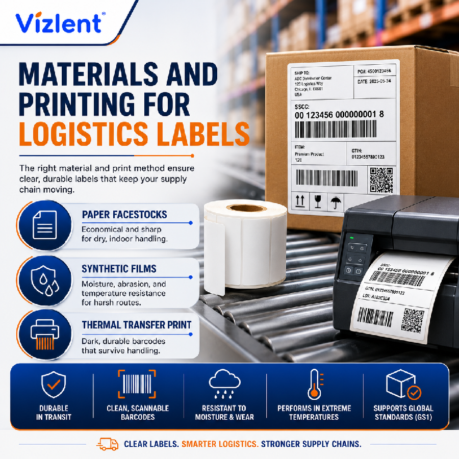 Materials and Printing for Logistics Labels - Vizlent Label