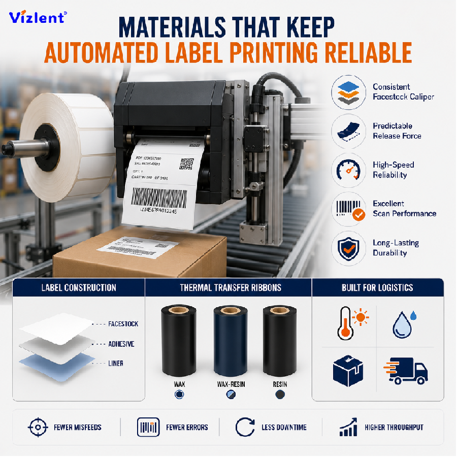 Materials That Keep Automated Label Printing Reliable - Vizlent Label