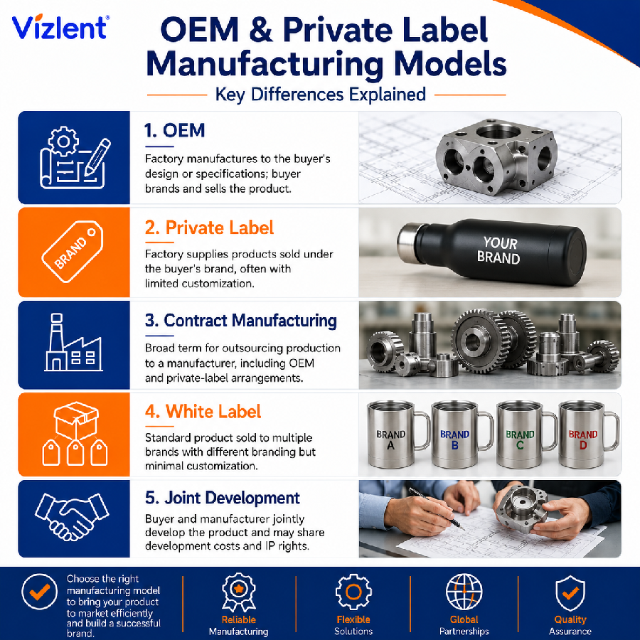 OEM vs Private Label vs Contract Manufacturing - Vizlent Label Manufacturing Co., Ltd.