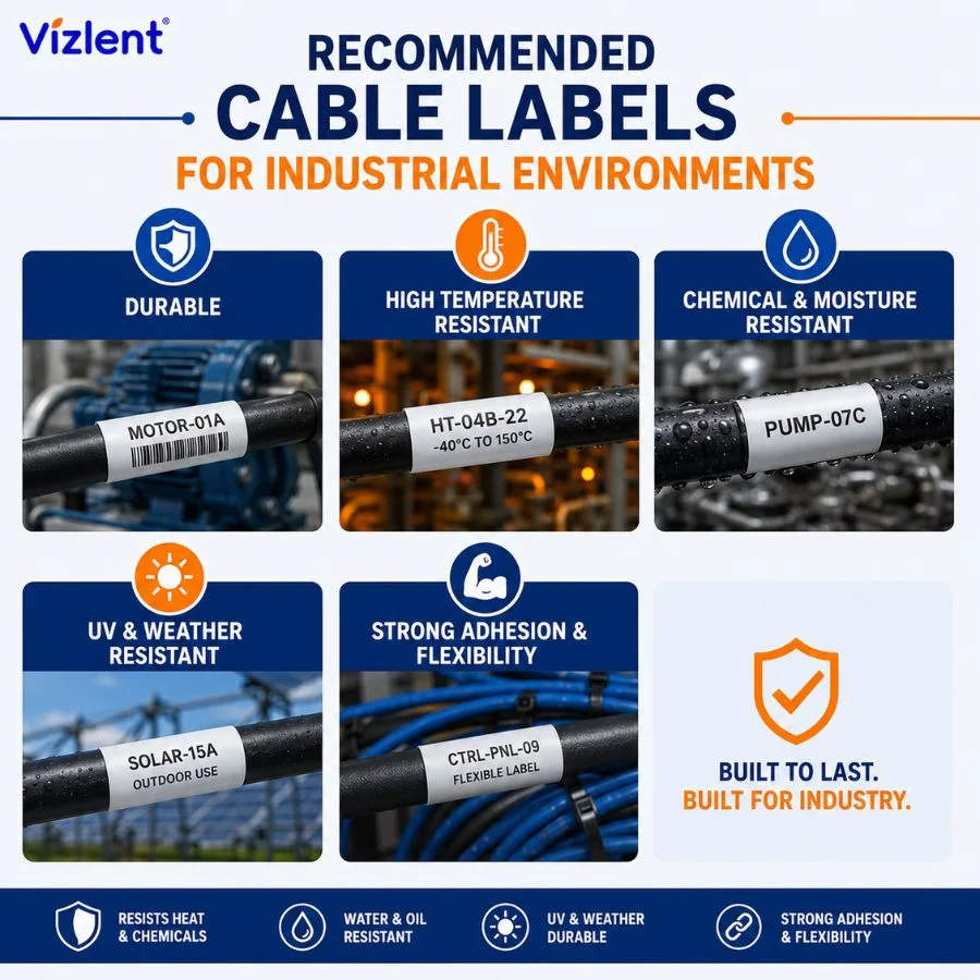 Recommended Cable Labels for Industrial Environments - Vizlent Label Materials Co., Ltd.