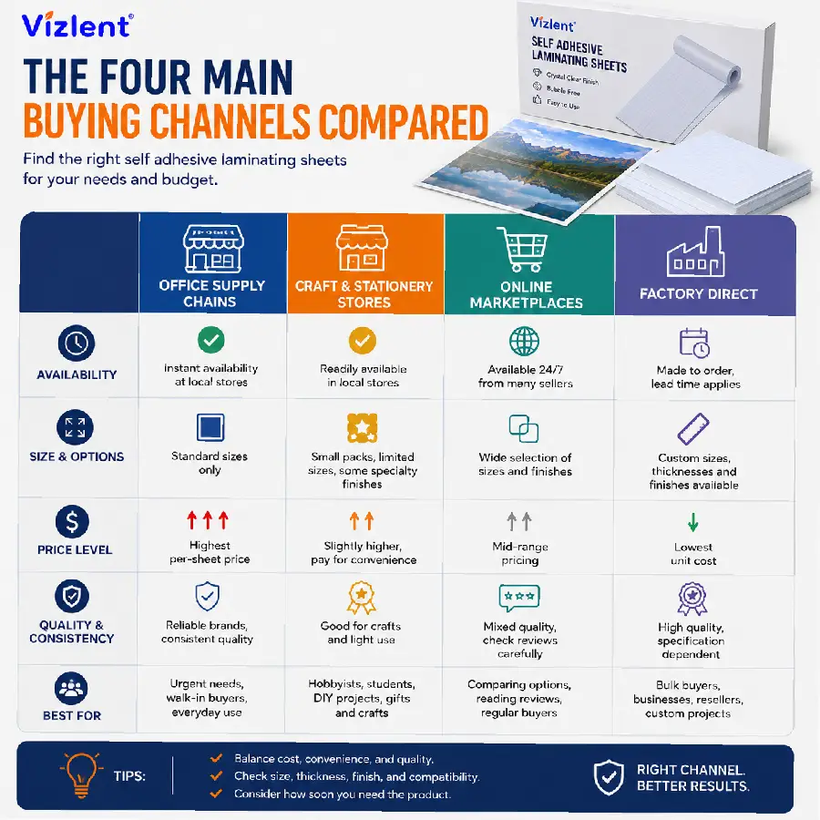 The Four Main Buying Channels Compared - Vizlent Label