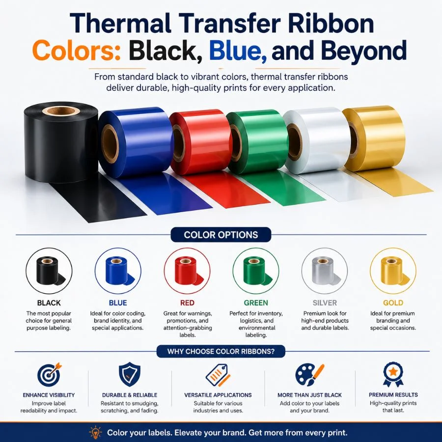 Thermal Transfer Ribbon Colors: Black, Blue, and Beyond - Vizlent Label Materials Co., Ltd. 