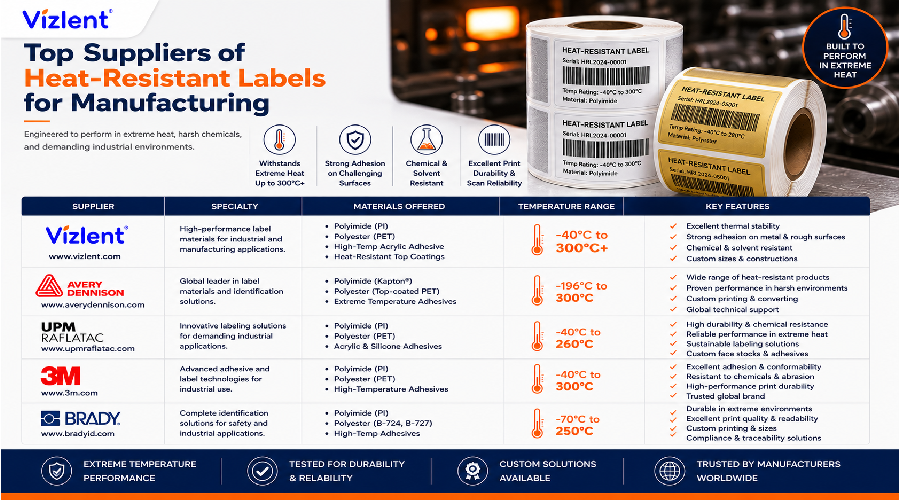 Top Suppliers of Heat-Resistant Labels for Manufacturing - VIZLENT LABEL