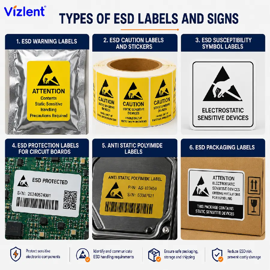 Types of ESD Labels and Signs - Vizlent Label Materials Co., Ltd