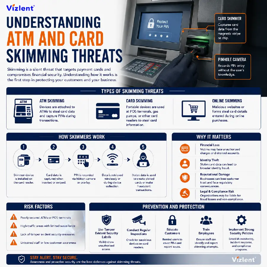 Understanding ATM and Card Skimming Threats - Vizent Label