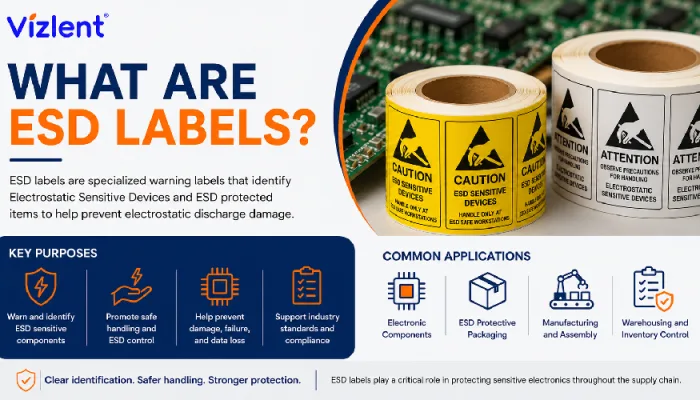 What Are ESD Labels? A Buyer's Guide to Static Control Labeling - Vizlent Label Materials Co, Ltd.