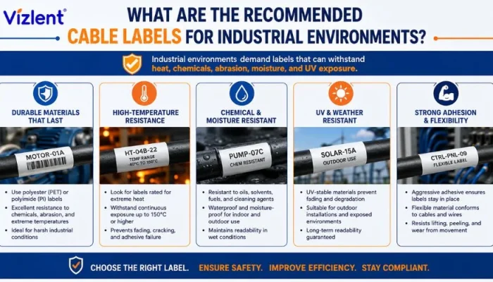 What Are the Recommended Cable Labels for Industrial Environments? - Vizlent Labels materials co ltd.