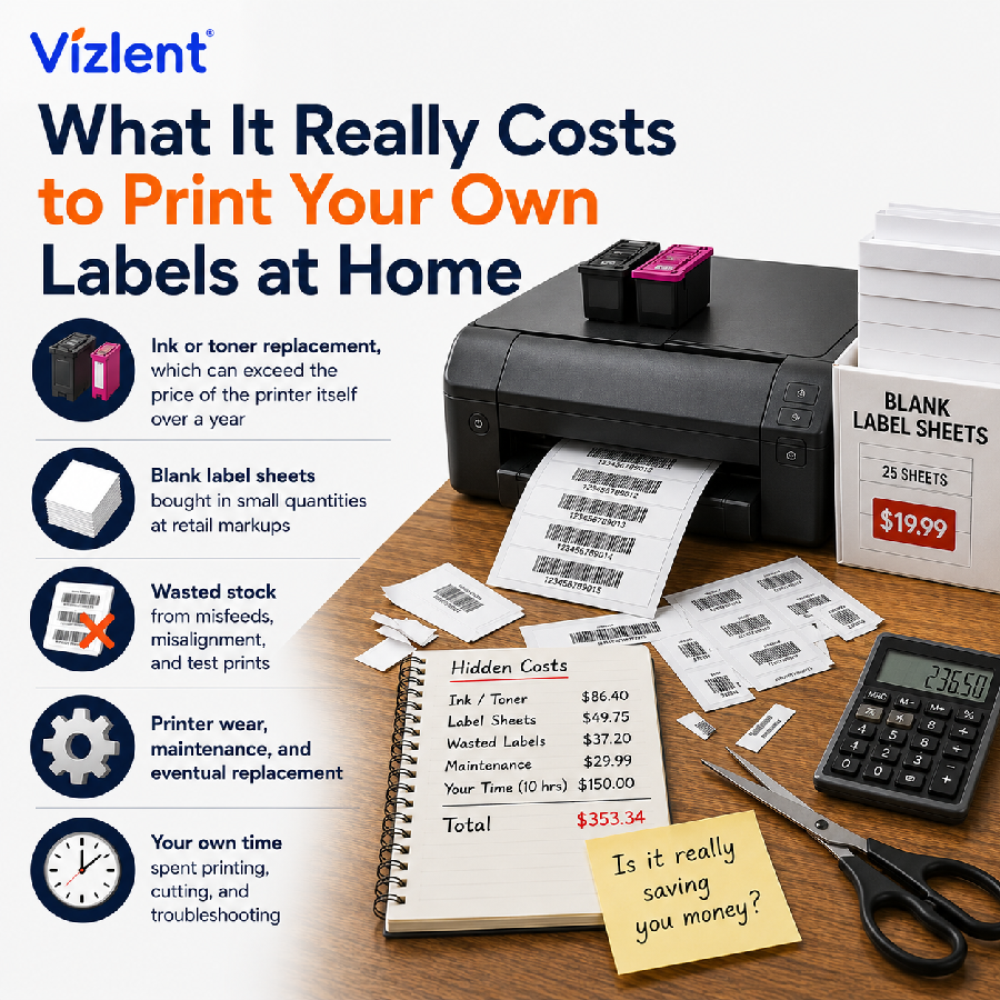 What It Really Costs to Print Your Own Labels at Home - Vizlent Label