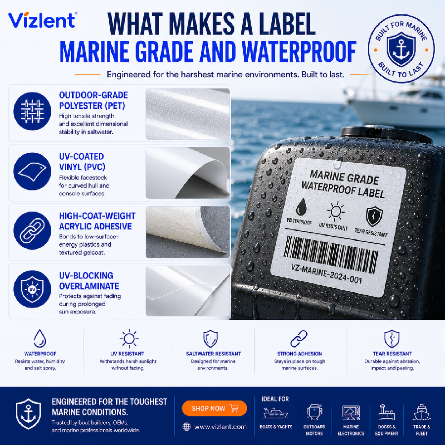 What Makes a Label Marine Grade and Waterproof - Vizlent Label