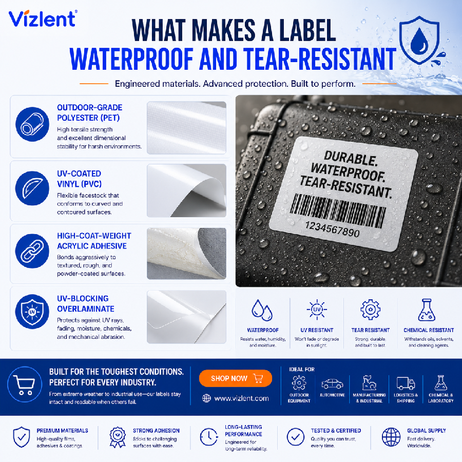 What Makes a Label Waterproof and Tear-Resistant - Vizlent Label Materials Co., Ltd.