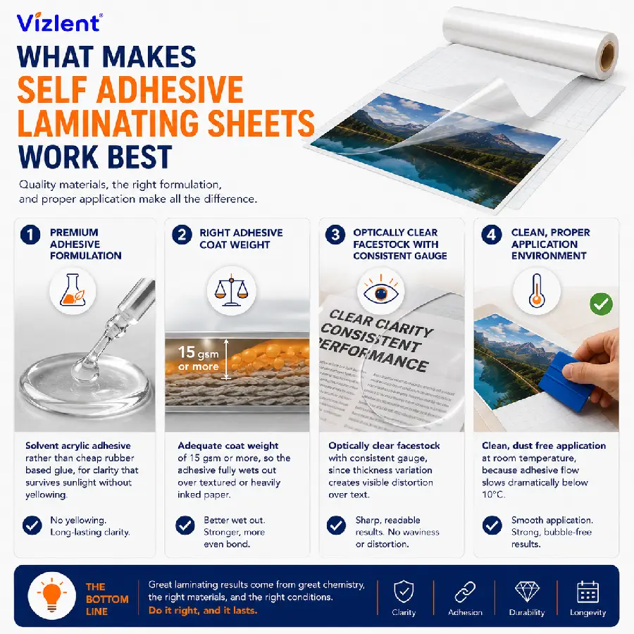  What Makes Self Adhesive Laminating Sheets Work Best -  Vizlent Label