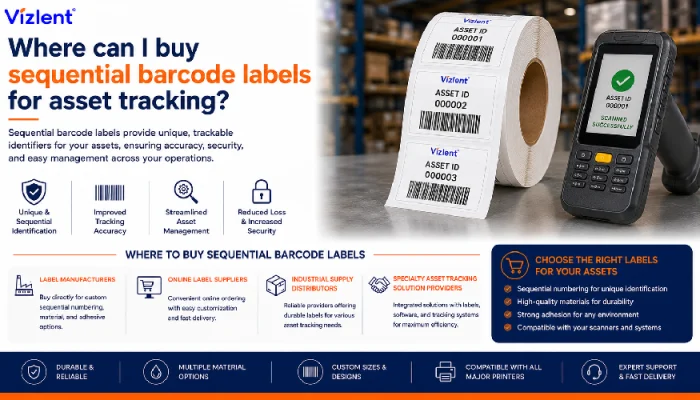Where Can I Buy Sequential Barcode Labels for Asset Tracking? - Vizlent Label