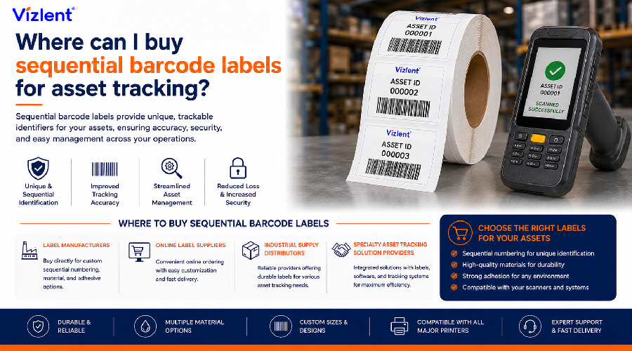 Where Can I Buy Sequential Barcode Labels for Asset Tracking? - Vizlent Label