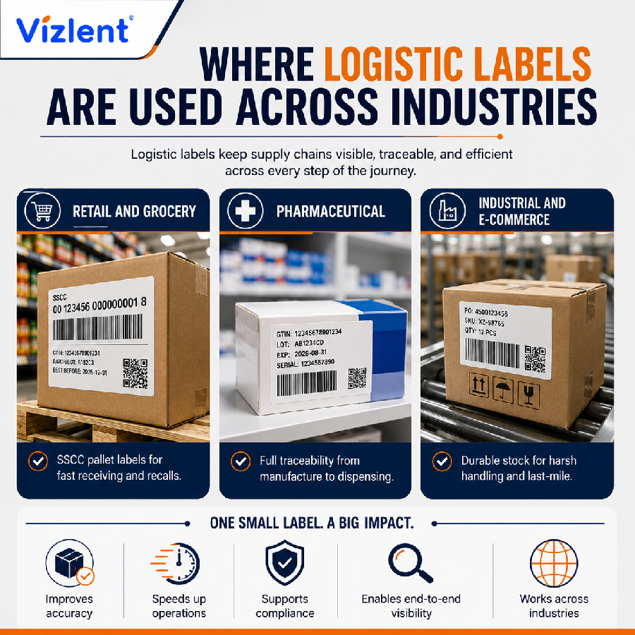 Where Logistic Labels Are Used Across Industries - Vizlent Label