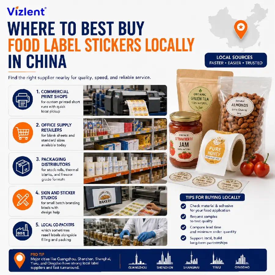 Where to Best Buy Food Labels Stickers Locally in China - Vizlent Label

