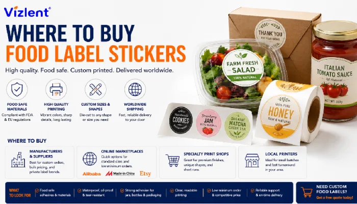 Where to Buy Food Labels Stickers: A Practical Buyer's Guide - Vizlent Label Materials Co. Ltd.