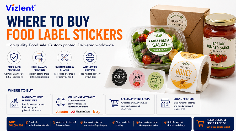 Where to Buy Food Labels Stickers: A Practical Buyer's Guide - Vizlent Label Materials Co. Ltd. 