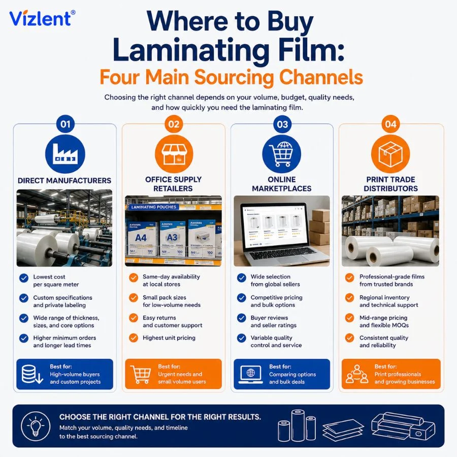 Where to Buy Laminating Film: Four Main Sourcing Channels - Vizlent Label Materials Co., Lyd.