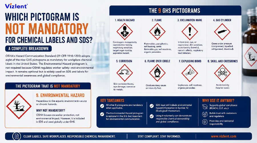 Which Pictogram Is Not Mandatory for Chemical Labels and SDS? - Vizlent Label