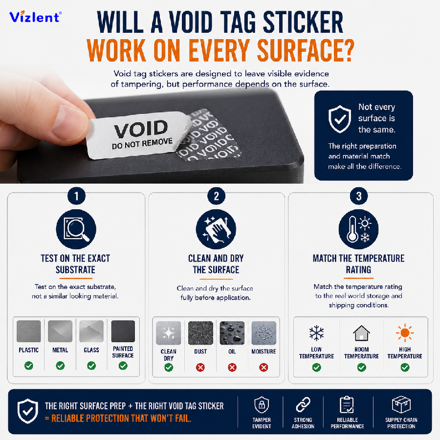 Will a Void Tag Sticker Work on Every Surface - Vizlent Label