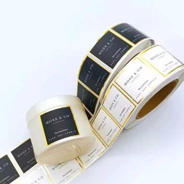 customized self adhesive labels print gold foil hot stamping vinyl for bottles or jars