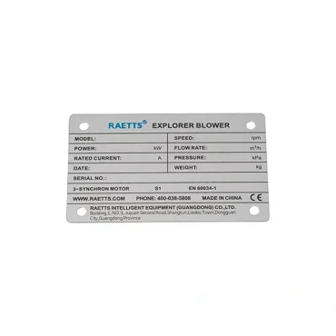 equipment nameplate metal marker tags