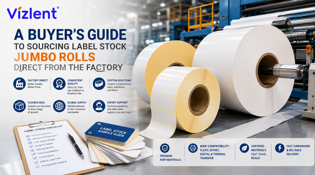 A Buyer's Guide to Sourcing Label Stock Jumbo Rolls Direct From the Factory - VIZLENT LABEL