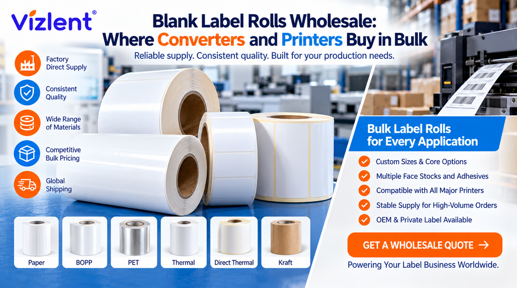 Blank Label Rolls Wholesale: Where Converters and Printers Buy in Bulk - VIZLENT LABEL