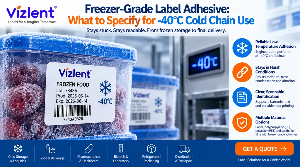 Freezer-Grade Label Adhesive: What to Specify for -40°C Cold Chain Use
