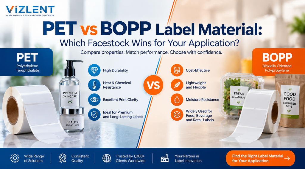 PET vs BOPP Label Material: Which Facestock Wins for Your Application - VIZLENT LABEL