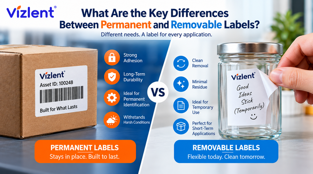 What Are the Key Differences Between Permanent and Removable Labels - VIZLENT LABEL