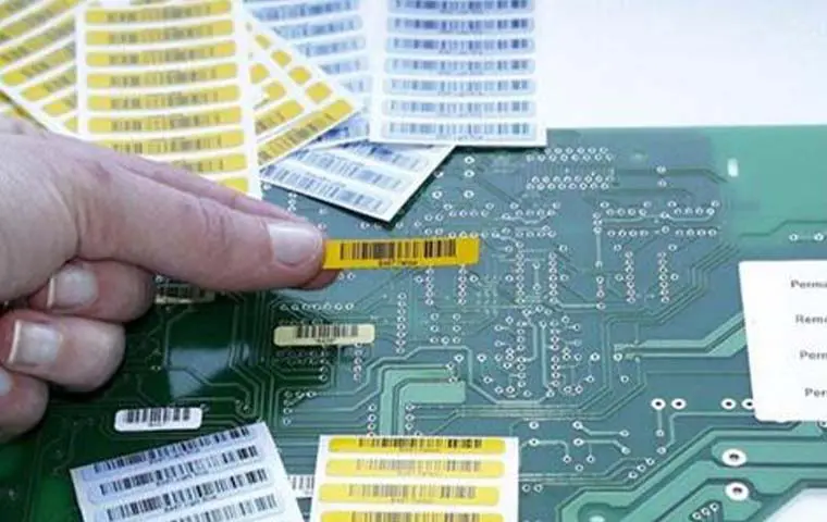 electronics pcb and component labels